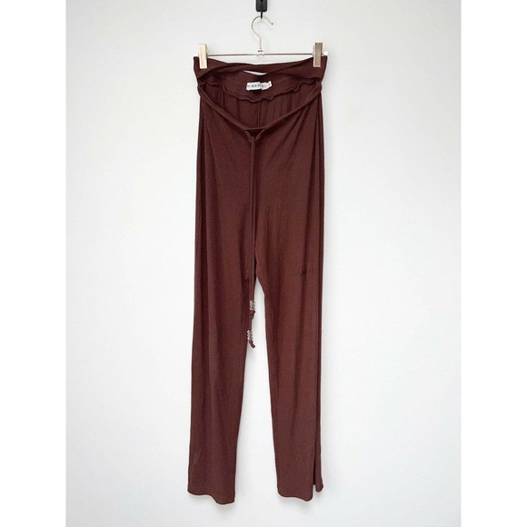 My Mum Made It Soft RibTwist Lounge Pants Brown Women Size M/L Cutout detail - Picture 2 of 9